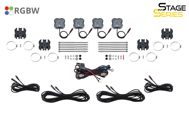 Diode Dynamics Stage Series SXS Rock Light Installer Kit - RGBW M8 w/Controller (4-pack) - Image 5